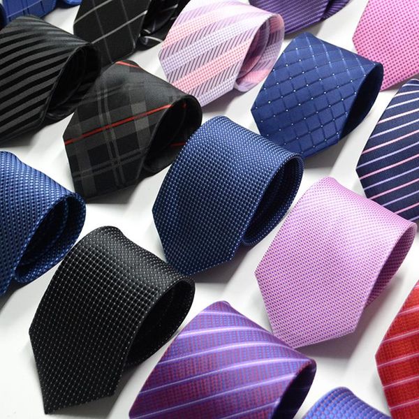 Corbatas para hombre Color sólido Raya Negocios Flecha Jacquard Corbata Colorida Más estilo Corbata Textura transparente Accesorios de ropa formal