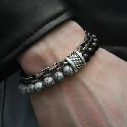 Bracelet en pierre de pierre de tigre pour hommes