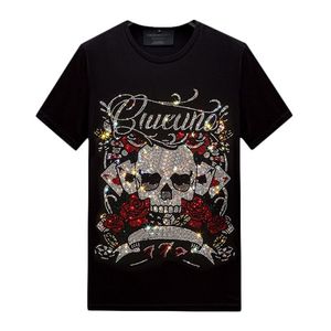 Hauts pour hommes strass à manches courtes T-shirt de créateur été col rond chemises Hip Hop T-shirt décontracté coton mercerisé S-6XL309O