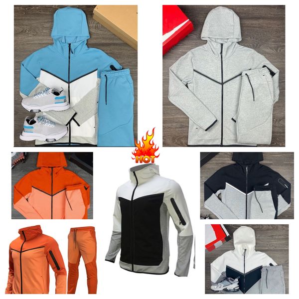 Survêtement pour hommes Tech Set Designer Sweat à capuche Survêtement Basketball Football Rugby deux pièces avec veste à capuche à manches longues pour femmes Pantalon Printemps Automne S-3XL