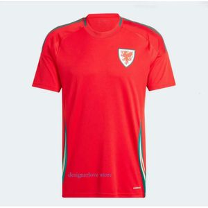 Mentes de soccer sur piste pour hommes Bale Wilson Allen Ramsey World National Team Cup Rodon Vokes Home Football Shirt Short Sleeve Adult Uniforms Fans Player Player Version