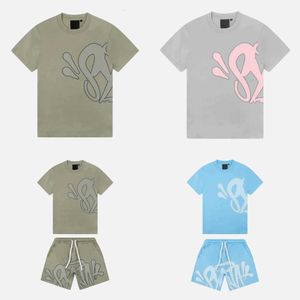 Heren tracksuits 2 -delige set Synaworld y2k t -shirt shorts twee mannen dames streetwear harajuku hiphop oversized sportkleding q4