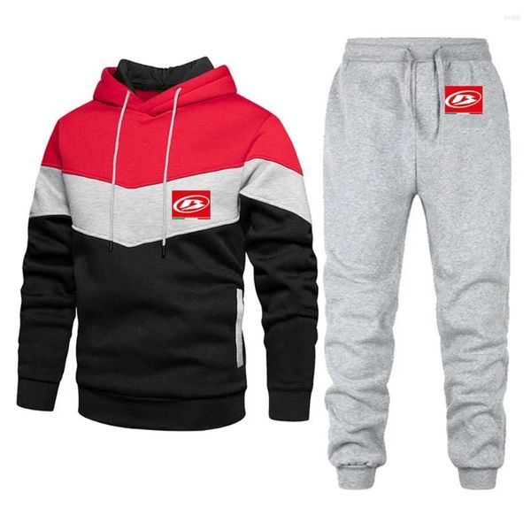 Survêtements pour hommes 2024 Printemps et automne Beta Racing Motocross Modèle Imprimer Hommes Casual Trois Couleurs Couture Patchwork Sweats à capuche Pantalon Ensemble