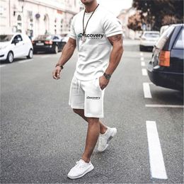 Survêtements pour hommes Alphabet Discovery Impression personnalisée ONeck Robe à manches courtes Deux pièces Mode Casual Sportswear Plus Size 230718