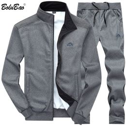 Survêtements pour hommes BOLUBAO couleur unie vêtements de sport hommes automne veste pantalon survêtement sweat décontracté mâle ensemble 230321