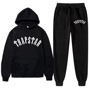 Heren trainingspakken merk TRAPSTAR bedrukte sportkleding heren 14 kleuren warme tweedelige set losse hoody sweatshirt broek hoodie joggen 221124