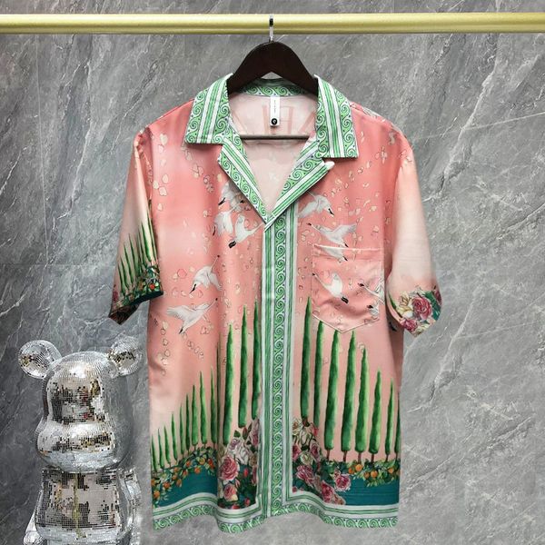 Hommes survêtements cocotier motif chemise à manches courtes décontracté hommes Streetwear été Camisa mode Masculina chinois 230717