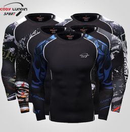 Survêtements pour hommes Cody Lundin Chemises de compression musculaire BJJ Jiu Jitsu T-shirts d'entraînement Quikly dye 4way stretch Sweatshirts Surf Rash Guard 230804
