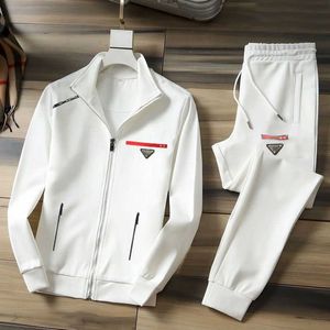 Heren tracksuits Designer Autumn Sports Suit Men Women Women Zipper Jacket Casual broek Pakken Fashion Triangle Stand Collar Tracksuit