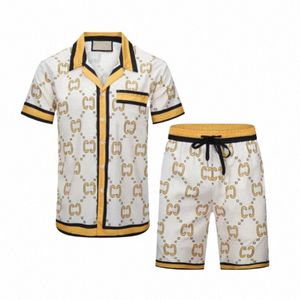 Suit de survêtement pour hommes costume en deux pièces Fi t Shirt Sports Sweatpants ensembles Summer Sportswears Tenits S-3XL H9NU #