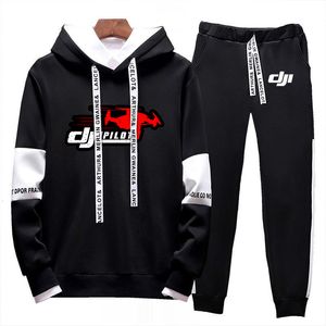 Trainingspakken voor heren Dji Professional Pilot Drone Printing Mode Lente Herfst Hoodies Casual trainingspak Joggingbroek 2-delige sets 230824