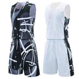 Heren Trainingspakken Dubbelzijdig Basketbal Jersey Aangepaste Jeugd Sport Set Ademend Training Uniform Academy Team 230718