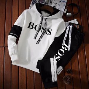 Heren tracksuits Est Men Fashion Luxury Tracksuit Lange Mouw Hoodie Sports Pants Sets Pullover Sweater Tops en Jogging Casual Outfit 230815