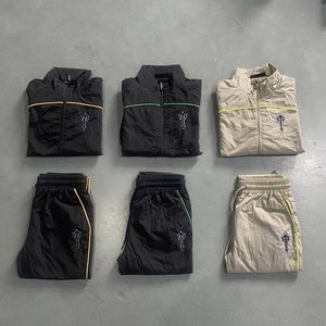 Heren Trainingspak Jas Originele Trapstar sportjas set T-label booglijn driekleurige jas ukdirp geweven borduursel opstaande kraag