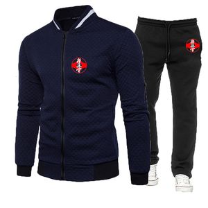 Mens tracksuits Kyokushin Karate Men Modieus Sports Pak Slim Zipper Sweatshirt Zweetbroeken Harajuku Style Clothing 2 stuks Sets 230815