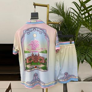 Survêtements pour hommes vêtements pour hommes ensemble imprimé à manches courtes mode chemise hawaïenne été décontracté plage florale deux pièces ensembles