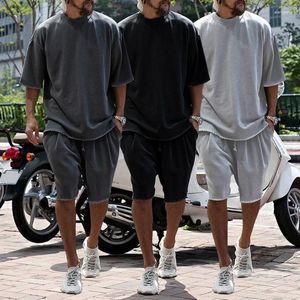 Heren tracksuits Men Outfit Set 2024 Sportsak Casual losse losse korte mouw T-shirt Summer Shorts European American Clothing