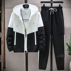 Chándales para hombre Hombres Adolescentes Niños Chándales Cardigan Chaquetas con capucha Pantalones sueltos 2 unids Ropa deportiva Ropa Trajes Jogger Fitness Streetwear M5XL 220930