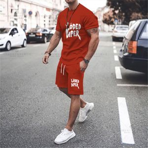 Mens tracksuits Mens Mens Fashion Clothing Shirt Loded Diper Diary of A Wimpy Kid Shorts T -Shirt Brand Summer Casual Sports Beach Shorts Set 230419