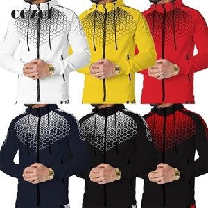 Survêtements pour hommes Hommes Printemps et Automne Haute Qualité Mode 3D Sportswear Costume À Manches Longues Fermeture À Glissière À Capuche Pantalon De Jogging 2 pièces Ensemble 221010