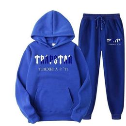 Survêtements pour hommes Survêtement imprimé TRAPSTAR pour hommes, un sweat à capuche et un pantalon baggy chaud en 15 couleurs pour le jogging pour 221010