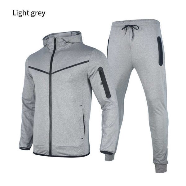 Survêtements pour hommes Nouvelle marque Costumes de sport Vestes Zip Sweat à capuche et pantalons Mode Épissage Coton Stretch Vêtements d'entraînement Premium Wear Z0224