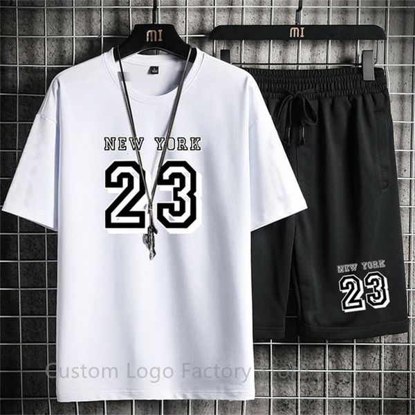 Chándales para hombre Número de impresión Hombre Verano York 23 Chándal Casual Camisetas de manga corta Top Pantalones cortos Conjuntos Streetwear Hombres Trajes deportivos Trajes 230715