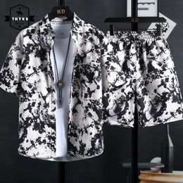 Herren Trainingsanzüge Gedruckt Hemd Sets Hohe Qualität Mode Trend Shorts Hawaiian Stil Casual Floral Tops INS Frauen Kleidung M3XL 230503