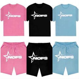 Heren trainingspakken verkopen explosies nofs patroon bedrukte shorts en t-shirts mannen Y2K punk Harajuku gotische hiphop wijde pijpen slanke broek straatkleding y3