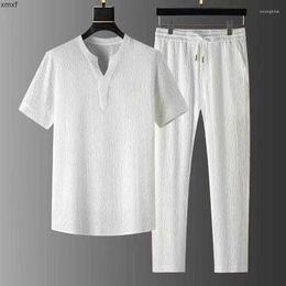 Contulaires pour hommes (pantalon de chemise) 2023 Men de mode Summer Shirts Ments Mens High Quality Two Piece Taille M-4XL Tracksuit 61BA