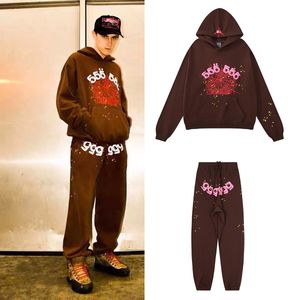 Survêtements pour hommes Sp5der 555555 Sweat à capuche rose Web Femmes Ajustement Hip Hop Survêtements