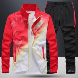 Heren tracksuits Sportswear Men Spring herfst 2 -delige sets man sportpak jacket -pant sweatsuit mannelijke mode afdrukken tracksuit maat L5XL 230224