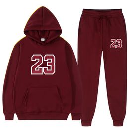 Heren Trainingspakken Sportkleding Mannen Vrouwen 16 Kleuren 2 Stuk Losse Hoodie Fleece Trui Broek Set Paar Dragen 230804