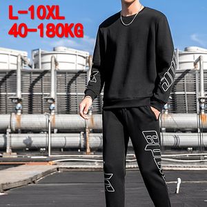 Survêtements pour hommes Ensembles de vêtements de sport Sweats à capuche esthétiques Costume 2 pièces Sweat-shirt Pantalon de survêtement Plus Taille 7XL 8XL 9XL 10XL Survêtement 230308