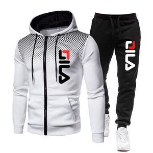 Heren tracksuits SportsWeartwo stuk set warme jassen en broek ritsjagen pakken pakken outdoor hoodies sport joggen 221130