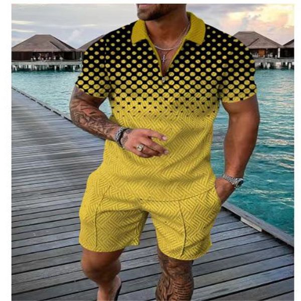 Survêtements pour hommes Marque d'été vêtements de sport couleur unie shorts pour hommes Polo chemise quotidienne vêtements de plage décontractés mode slim Euro code 230418
