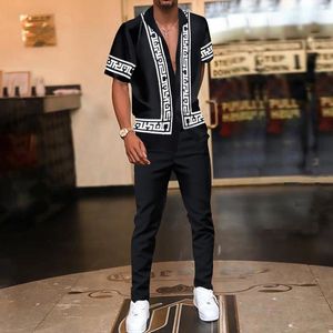 Heren Tracksuits Summer Hawaii Beach Gedrukte Mens Tweedelige sets Fashion Casual Shirts en Trousers Party Outfits S3XL 230419