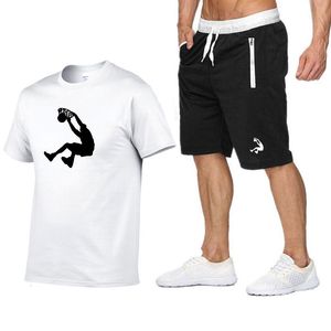 Survêtements pour hommes Summer Man Sportkleding Shorts T-shirt et pur coton Wear Mannen Basketball Trainingspak costume de sport 230414