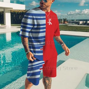 Heren tracksuits Summer Set Crown K 3D Gedrukte straat Fashion Casual Clothing Qighquality Men T -shirtshorts Pak 2 -stuk 230512