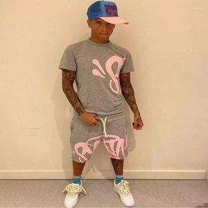 Mens tracksuits Synaword High Street Fashion Hip-Hop Suit 2023 Trendy T-shirt geprinte Syna Shorts
