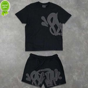 Mens tracksuits Synaworld Y2K Suit tracksuit hiphop letter afdrukken oversized korte mouwen t -shirt shorts broek tweedelige set kleding dalo