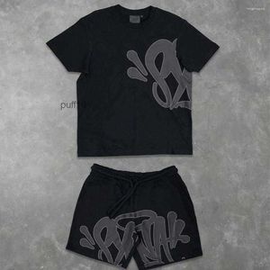 Heren tracksuits Synaworld Y2K Suit tracksuit hiphop letter afdrukken oversized korte mouwen t -shirt shorts broek tweedelige set kleding jjhs jjhs