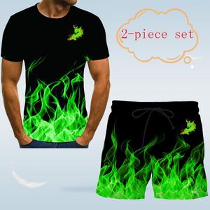T-shirt pour hommes T-shirt Summer Flame Shorts russes