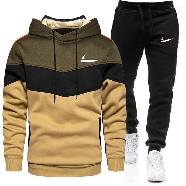 Survêtements pour hommes Tech Dunks Sports d'hiver Tissu Costume de luxe en plein air Ski chaud Sweat à capuche Pantalon de basket-ball Survêtement à capuche Tenue masculine