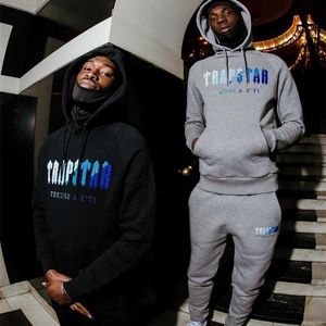 Contrôles pour hommes Trapstar Londres Sweat à capuche Men de femme Blanc Blanc Blue Broderie LETTER LETTRE PLAQUE DE HAUTE QUALITÉ GRENE GRENE CAOTES SPARTES SPARTS 220924