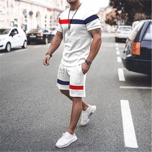 Hommes Survêtements Tshirt Ensemble Col Ras Du Cou 3D Imprimer Rue Quotidien À Manches Courtes Vêtements Vêtements 2pcs Mode Léger Basique Classique 230707