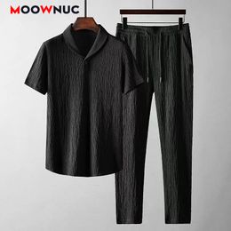 Heren tracksuits t -shirts broek zomer sportkleding casual sets jogger mannelijke mode quickdrying hombre moownuc 230818