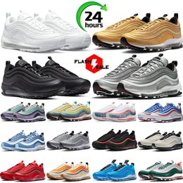 Zapatillas de correr de diseñador para hombres para mujer 97 97s Silver Bullet Triple White Black Game Royal Metallic Gold Sail para hombre entrenadores deportivos zapatillas de deporte Tenis