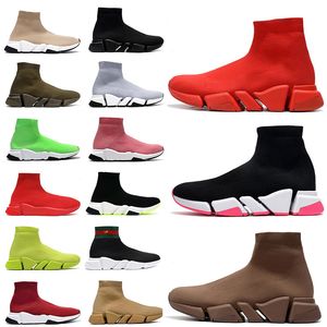 baskets pour hommes designer chaussettes hautes chaussures femme baskets décontractées speedy 2.0 graffiti triple noir blanc rose rouge minuit marine paris chaussure plate à enfiler