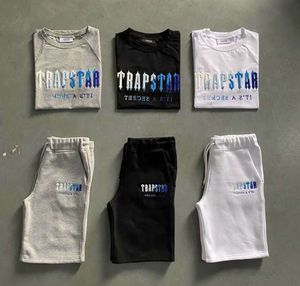 Heren Trapstar T -shirt Set Letter Borduurd Tracksuit Korte mouw PLUTH SHORTS 202RS